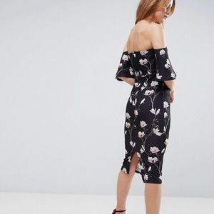 ASOS floral off the shoulder dress